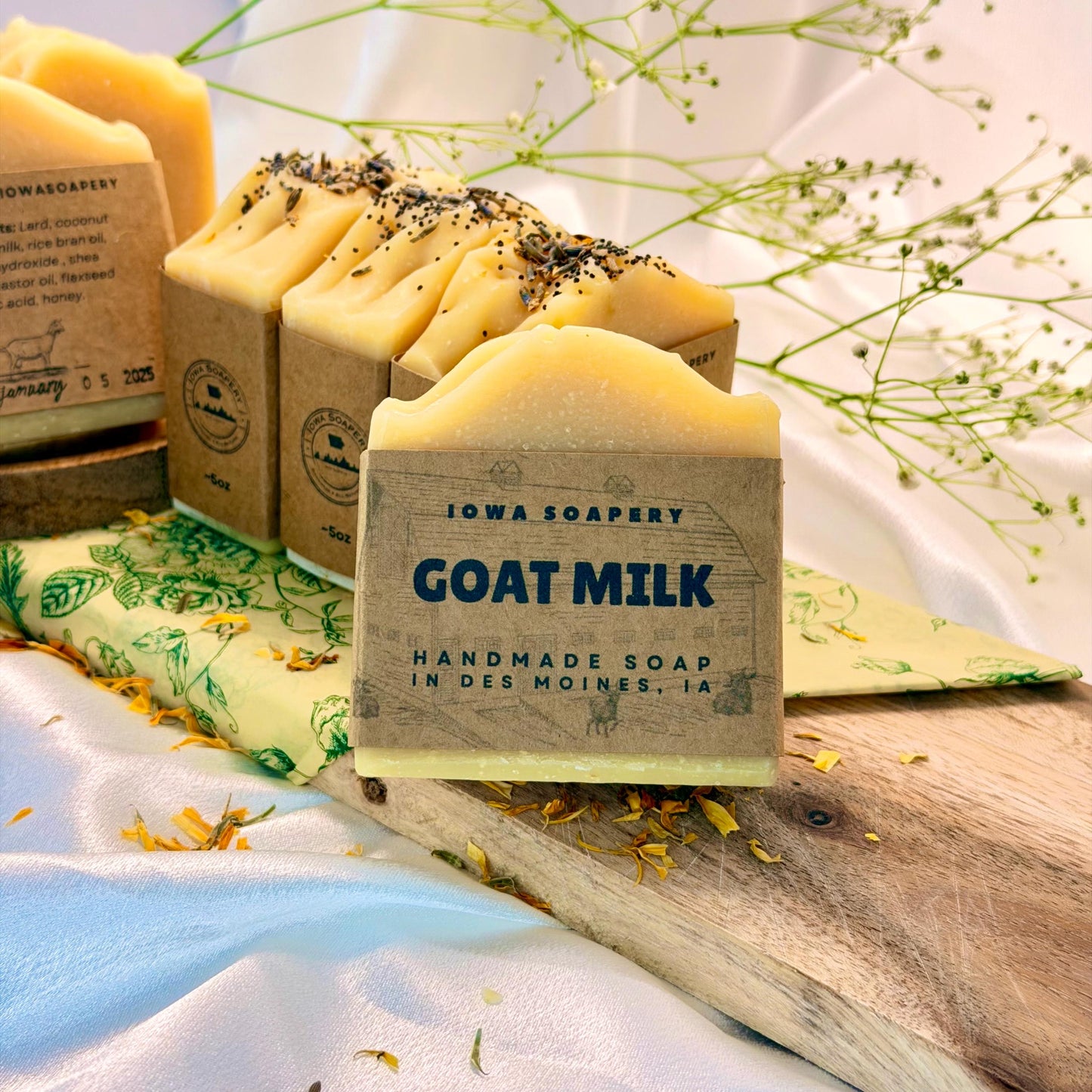 Goat Milk & Honey Soap ~5oz – Handcrafted Cold Process Soap