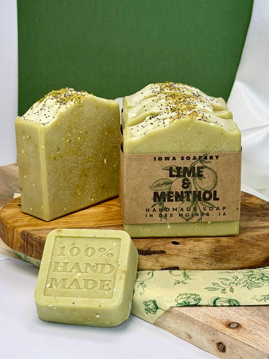 Lime & Menthol Soap (Cooling Exfoliation) – Fresh Citrus Cooling Bar (~5oz)