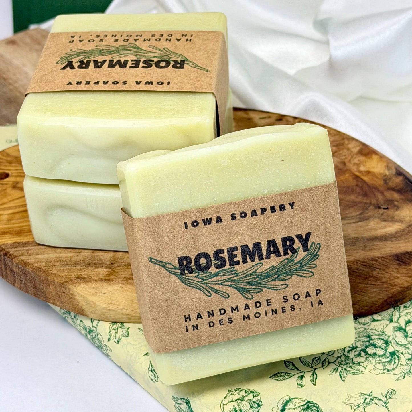 Rosemary & Green Matcha Herbal Soap (Smooth) – Fresh Rosemary Bar (~5oz)