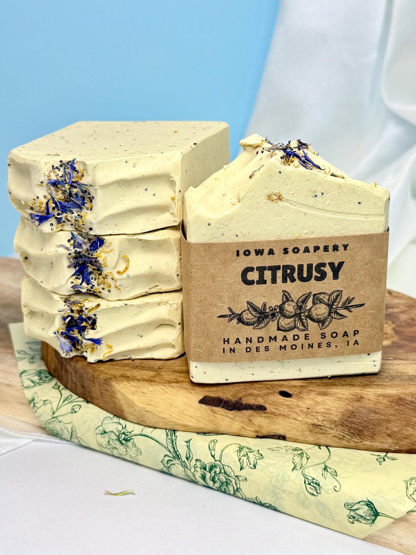 Citrusy Lemon Soap (Exfoliating) – Bright Citrus Scrub Bar (~5oz)
