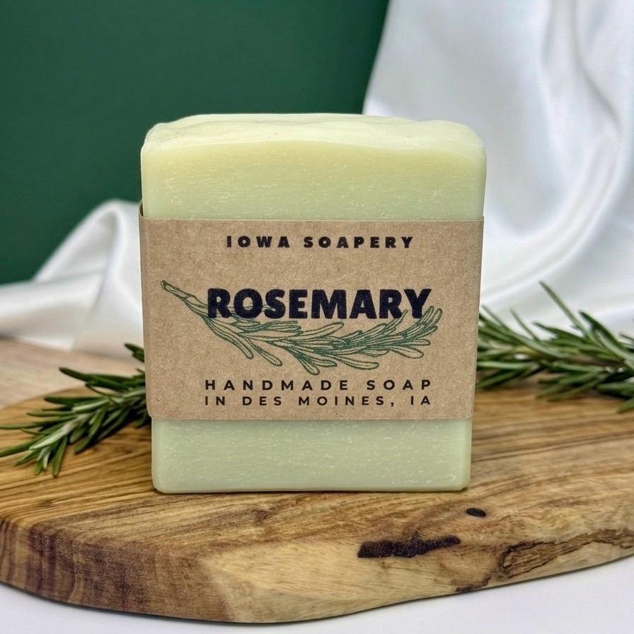 Rosemary & Green Matcha Herbal Soap (Smooth) – Fresh Rosemary Bar (~5oz)