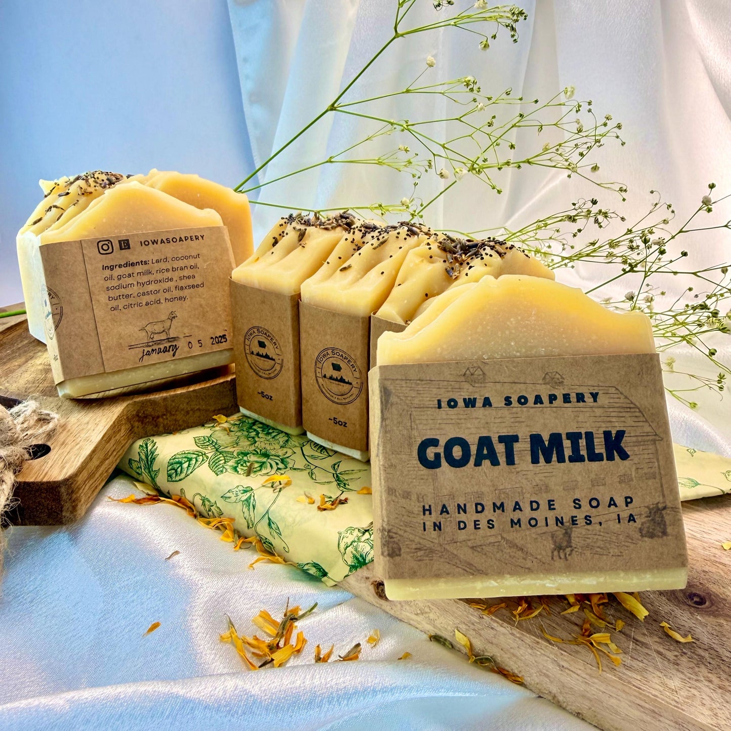 Goat Milk & Honey Soap ~5oz – Handcrafted Cold Process Soap