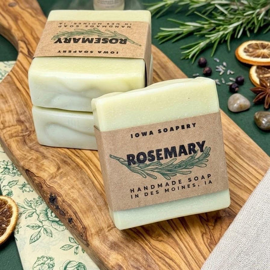 Rosemary & Green Matcha Herbal Soap (Smooth) – Fresh Rosemary Bar (~5oz)
