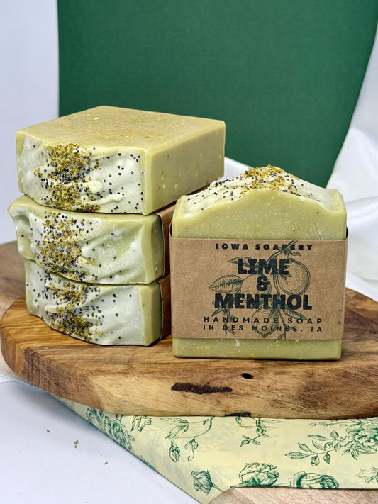 Lime & Menthol Soap (Cooling Exfoliation) – Fresh Citrus Cooling Bar (~5oz)