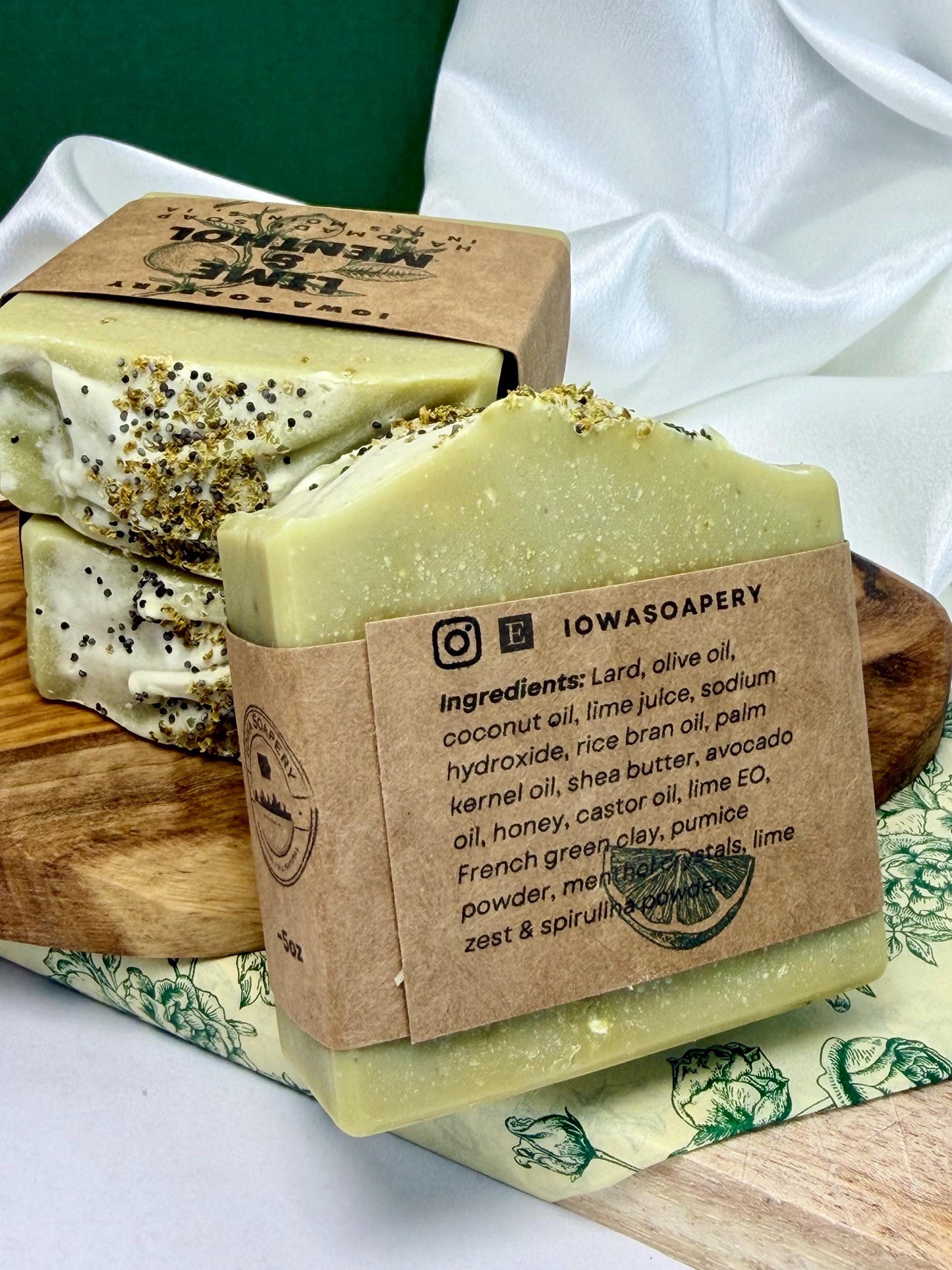 Lime & Menthol Soap (Cooling Exfoliation) – Fresh Citrus Cooling Bar (~5oz)